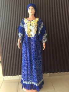 Gele Headtie & Iro – Turquoise Splash